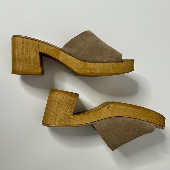 New Look Chunky Wooden Platform Slip on Heel Sandals EU 39 (US 7.5/8) - Picture 7 of 8